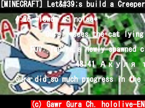 [MINECRAFT] Let's build a Creeper Farm!  (c) Gawr Gura Ch. hololive-EN