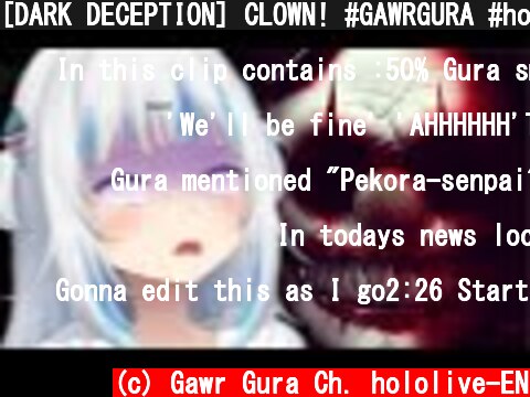 [DARK DECEPTION] CLOWN! #GAWRGURA #hololiveEnglish #holoMyth  (c) Gawr Gura Ch. hololive-EN