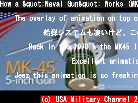 How a "Naval Gun" Works (MK-45 5-inch Gun)  (c) USA Military Channel 2
