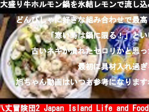 大盛り牛ホルモン鍋を氷結レモンで流し込みたかった！  (c) 八丈冒険団2 Japan Island Life and Food