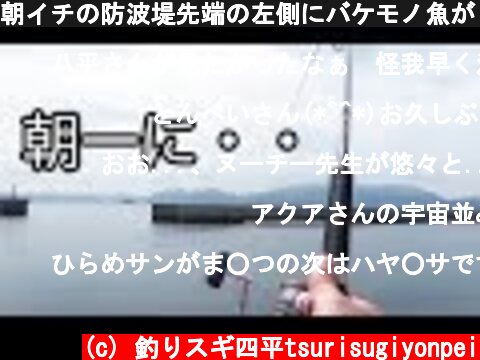 朝イチの防波堤先端の左側にバケモノ魚が(364話目)  (c) 釣りスギ四平tsurisugiyonpei