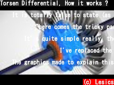 Torsen Differential, How it works ?  (c) Lesics