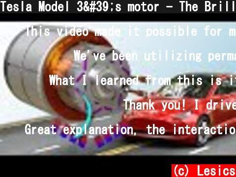 Tesla Model 3's motor - The Brilliant Engineering behind it  (c) Lesics