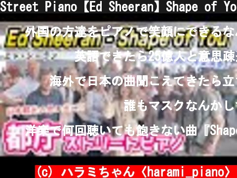 Street Piano【Ed Sheeran】Shape of You演奏で外国人観光客の撮影会が始まった⁉️【都庁ピアノ】The photo session is about to begin.  (c) ハラミちゃん〈harami_piano〉