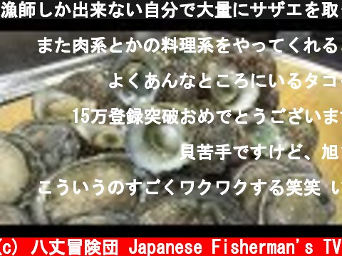 漁師しか出来ない自分で大量にサザエを取って自分で食う遊び！  (c) 八丈冒険団 Japanese Fisherman's TV