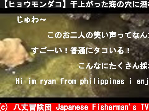 【ヒョウモンダコ】干上がった海の穴に潜む魔物を食べてみた！  (c) 八丈冒険団 Japanese Fisherman's TV