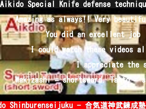 Aikido Special Knife defense techniques - Shirakawa Ryuji shihan  (c) Aikido Shinburenseijuku - 合気道神武錬成塾