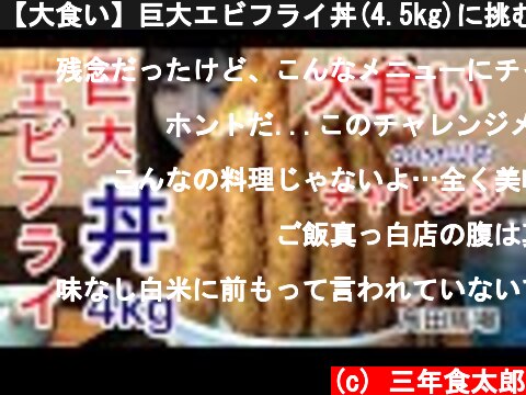 【大食い】巨大エビフライ丼(4.5kg)に挑む【三年食太郎】  (c) 三年食太郎