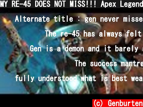 MY RE-45 DOES NOT MISS!!! Apex Legends Season 10 Gameplay  (c) Genburten