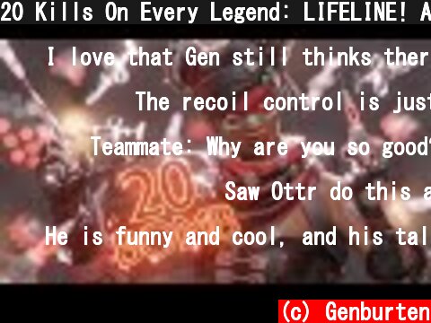20 Kills On Every Legend: LIFELINE! Apex Legends Season 9  (c) Genburten