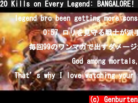 20 Kills on Every Legend: BANGALORE! Apex Legends Season 9  (c) Genburten
