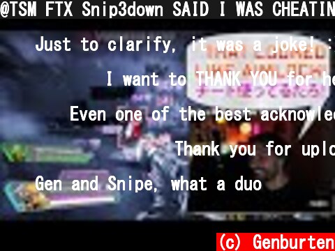 @TSM FTX Snip3down SAID I WAS CHEATING! Apex Predator Ranked Gameplay  (c) Genburten
