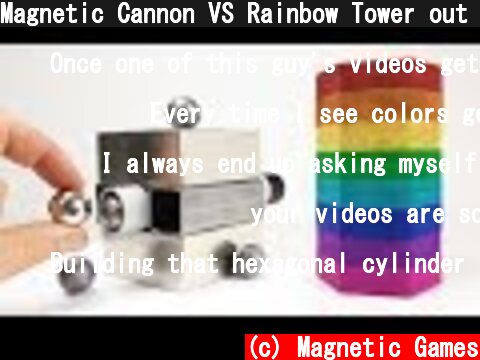 Magnetic Cannon VS Rainbow Tower out of Magnetic Balls | Magnetic Games  (c) Magnetic Games