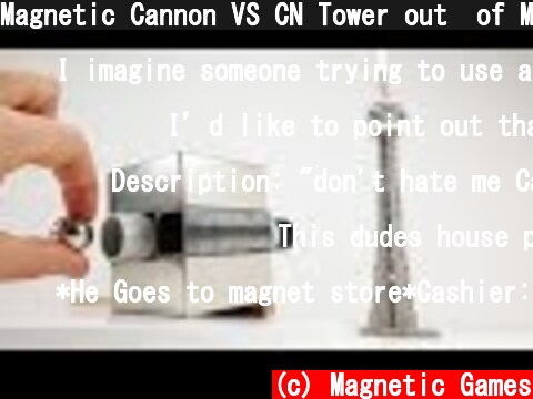 Magnetic Cannon VS CN Tower out  of Magnetic Balls | Magnetic Games  (c) Magnetic Games