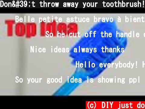 Don't throw away your toothbrush!  Cool idea for self made items.  (c) DIY just do