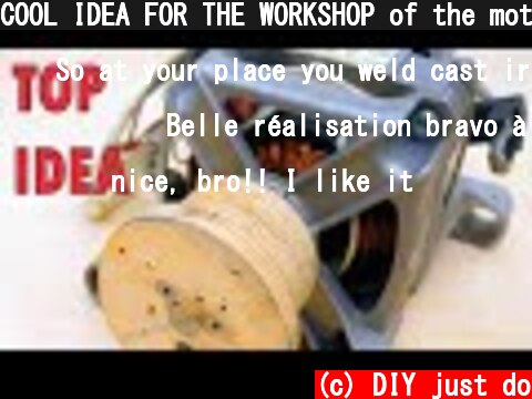 COOL IDEA FOR THE WORKSHOP of the motor from the washing machine!!  (c) DIY just do
