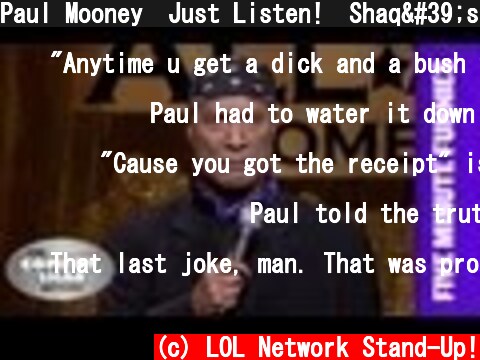 Paul Mooney⎢Just Listen!⎢Shaq's Five Minute Funnies⎢Comedy Shaq  (c) LOL Network Stand-Up!