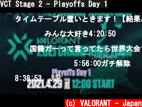 VCT Stage 2 - Playoffs Day 1  (c) VALORANT - Japan