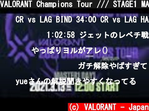 VALORANT Champions Tour /// STAGE1 MASTERS DAY1  (c) VALORANT - Japan