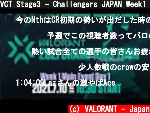 VCT Stage3 - Challengers JAPAN Week1 Main Event Day1  (c) VALORANT - Japan